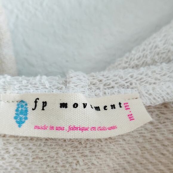 Fp Movement Medium Beige Crop Hoodie Sweatshirt Dynamite Embroider NEW Oversized - Picture 7 of 8